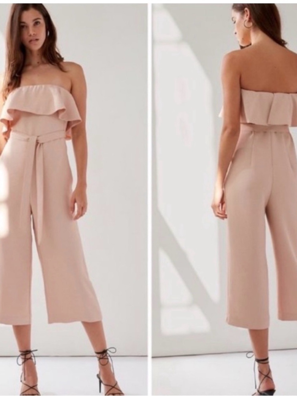 Babaton for Aritzia. Mauve Flutter Ruffle Jumpsuit / Romper. Like new. Size 6